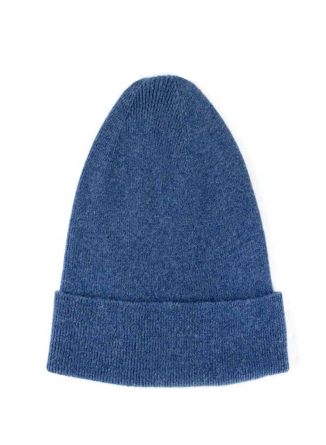 Lallier Unisex 100% Pure Cashmere Beanie, Ribbed Cuffed Hat Warm Soft with Gift Box for Women and Men (Navy Blue) - Image 2